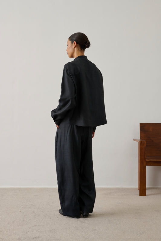 Pantalon Vernon - Noir - Soie - Femme